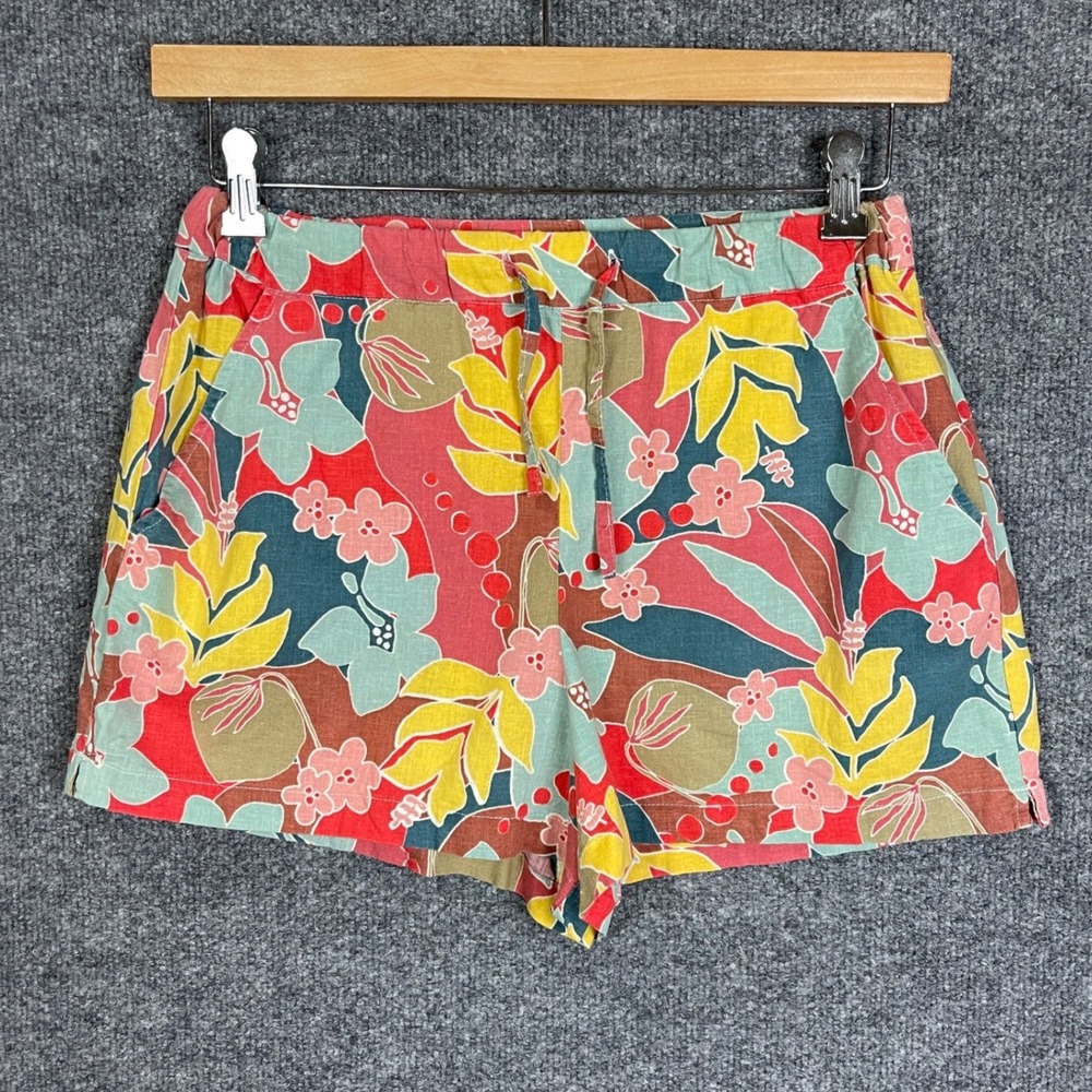 Marine Layer Shorts Womens Small Multicolor Excellent Floral Hemp Drawstring